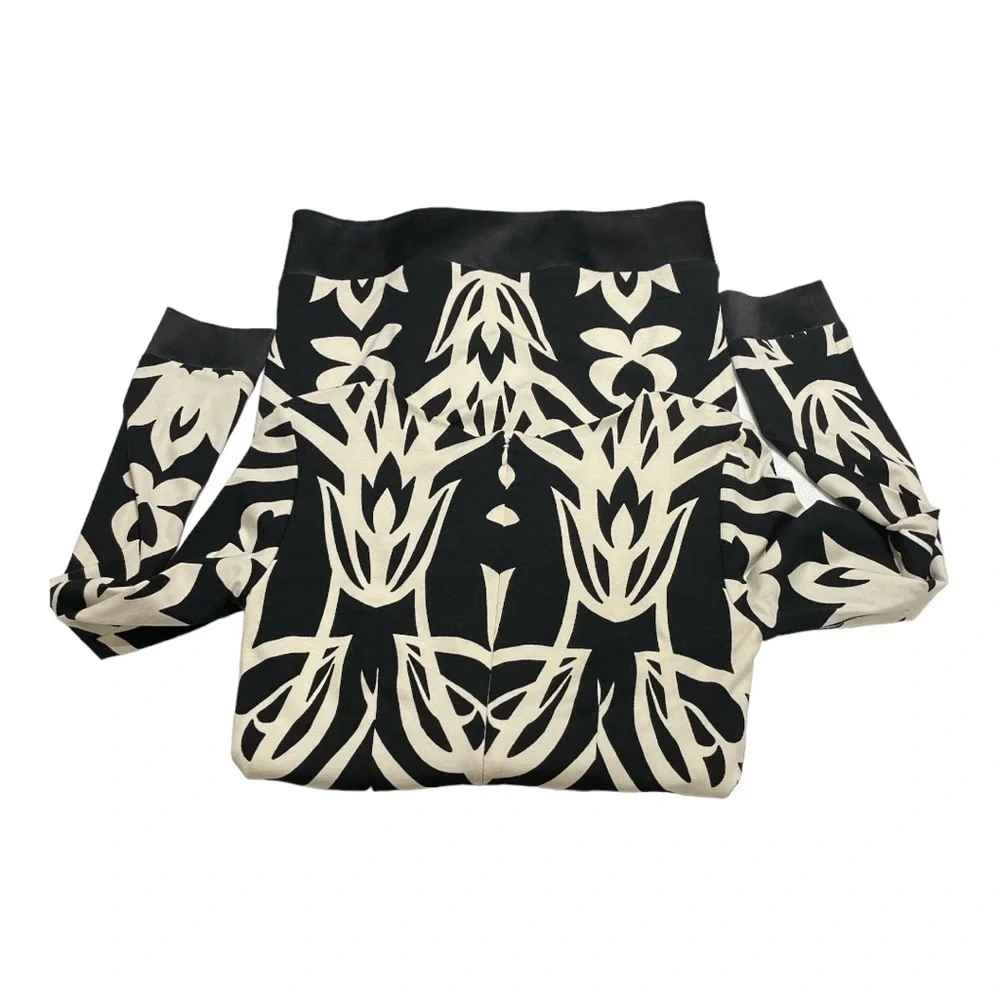 Cache Black Ivory Print Shift Midi Dress Long Sleeve Size 6 - Picture 9 of 12